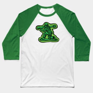 Green Toy Soldier with Bazooka Baseball T-Shirt